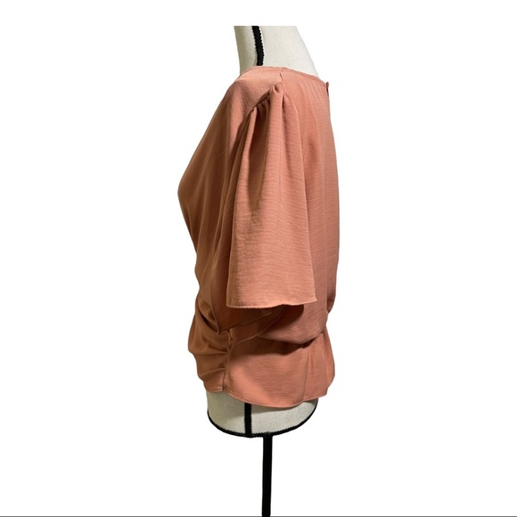 Astr the label short sleeve front twist top blouse size medium elastic waist - Picture 9 of 12